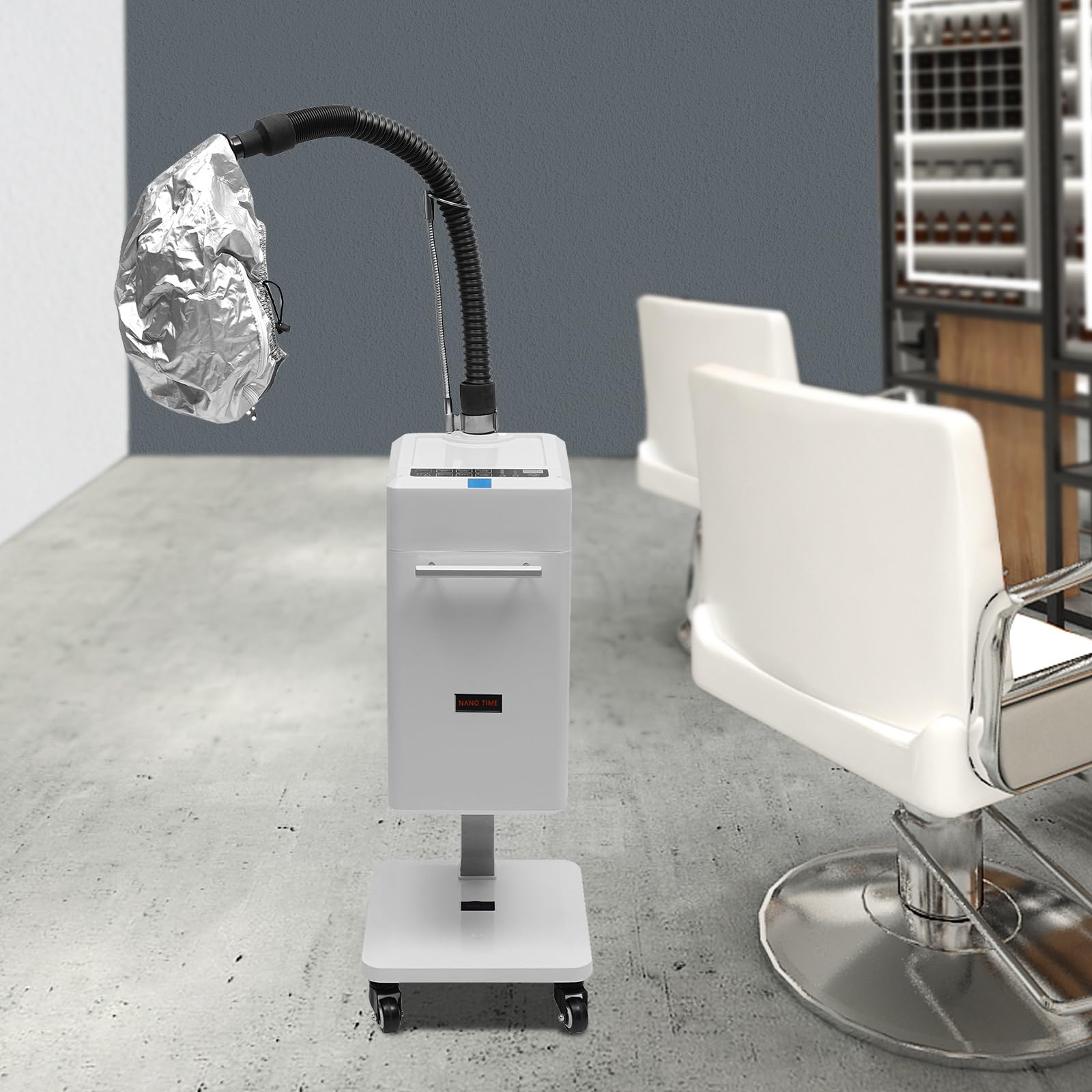 500W Nano Salon Hair Steamer with Negative Ion Technology - Vertical Hair Steamer for Perm, Dyeing & Deep Conditioning at Home or Barbershop | Smart Touch Control Display | Perfect for Natural Hair Care & Styling Treatments