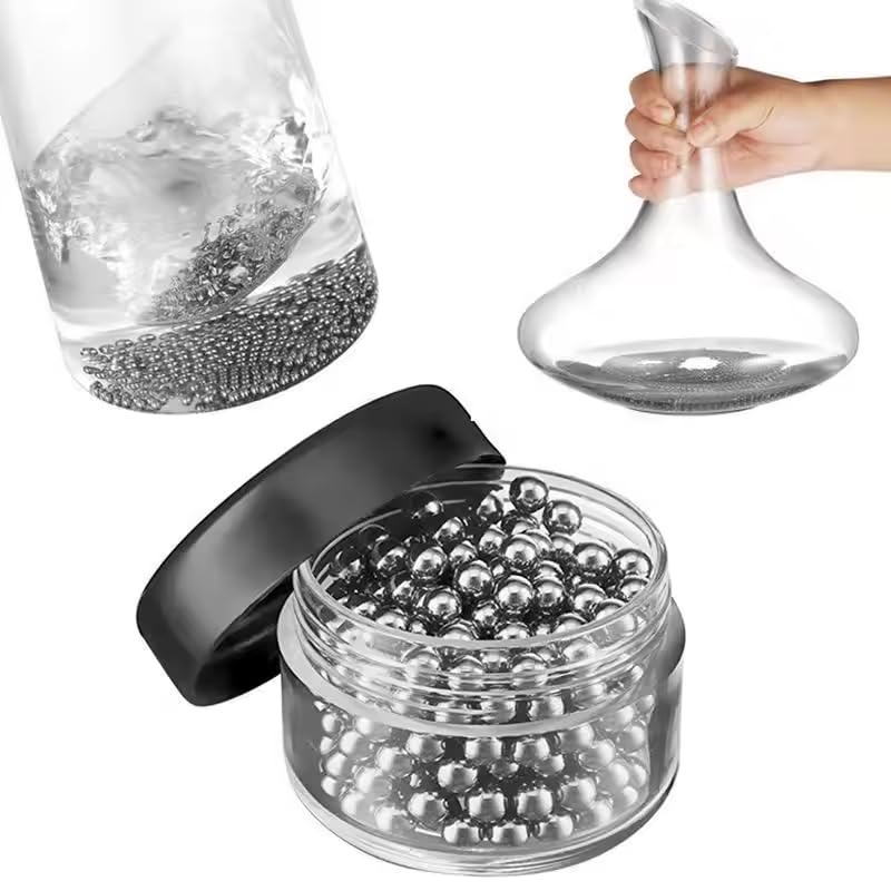 400PCS Stainless Steel Wine Decanter Cleaning Beads - Reusable 304 Stainless Steel Cleaning Balls for Glass Bottles, Carafes & Vases - Perfect for Home Bar, Restaurant, and Wine Enthusiast Use