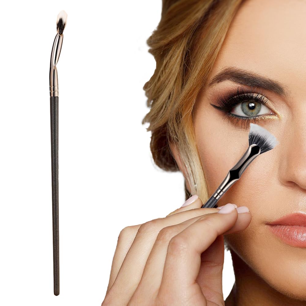 2024 New Folding Angle Scalloped Mascara Fan Brush - Clump-Free Eyelash & Eyebrow Makeup Tool with Soft Bristles for Lengthened Lashes (1PC) - Perfect for Professional Makeup Artists & Daily Beauty Routines