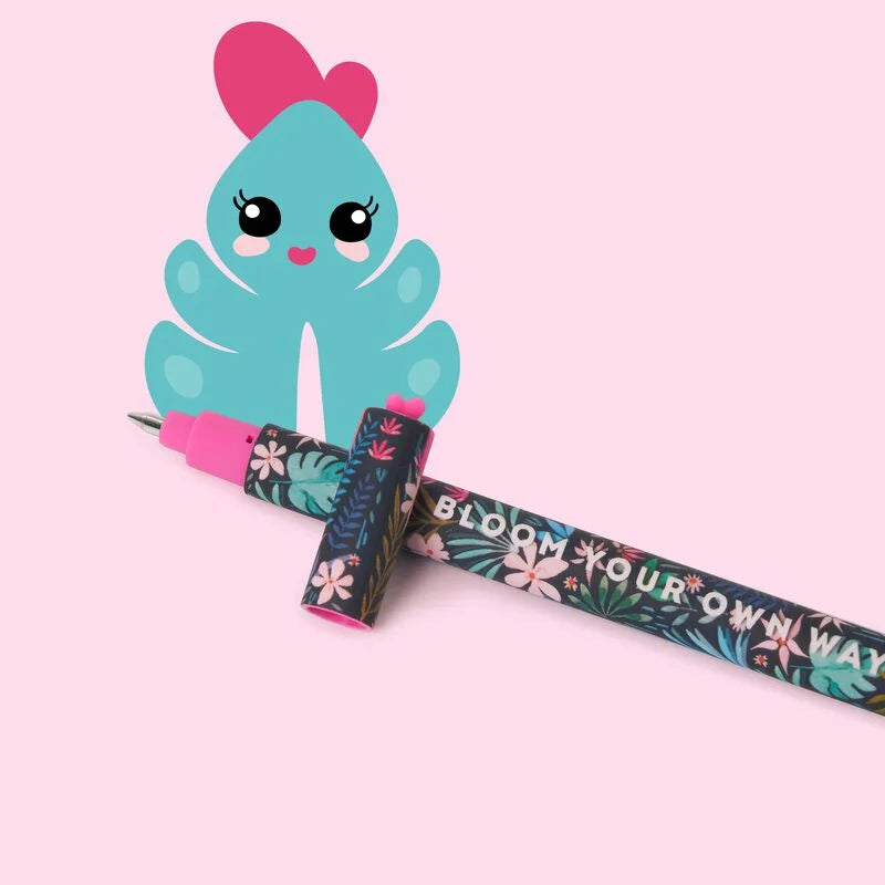 Legami Erasable Pens with Flora Turquoise Ink - Smooth Writing & Friction Erasable Gel Pens for School, Office, Note Taking & Journaling