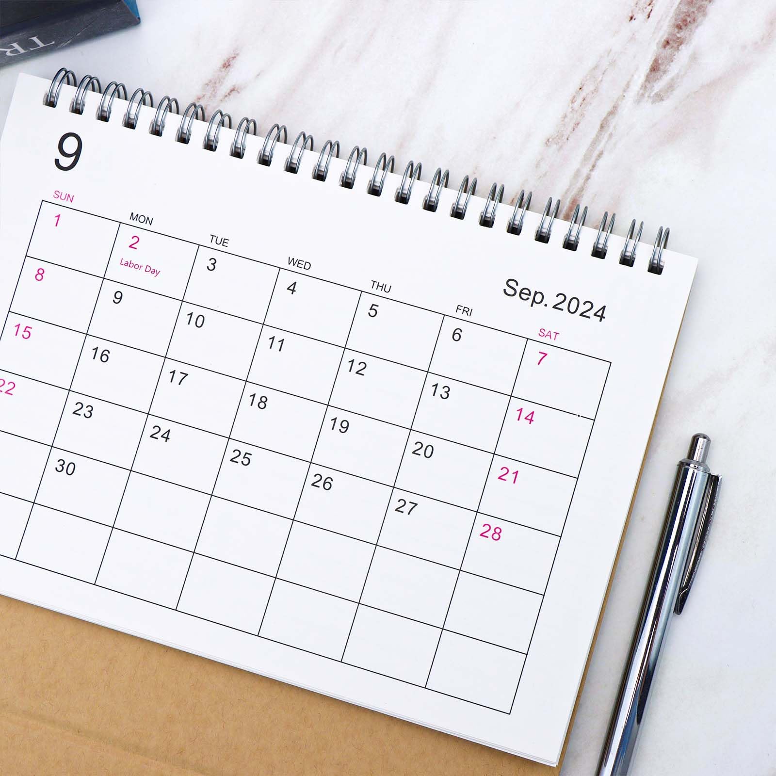 2025 Standing Desk Calendar - Wirebound Monthly Planner from Sep 2024 to Dec 2025 - Simple Design for Office, Home & School Use - Perfect for Productivity & Organization