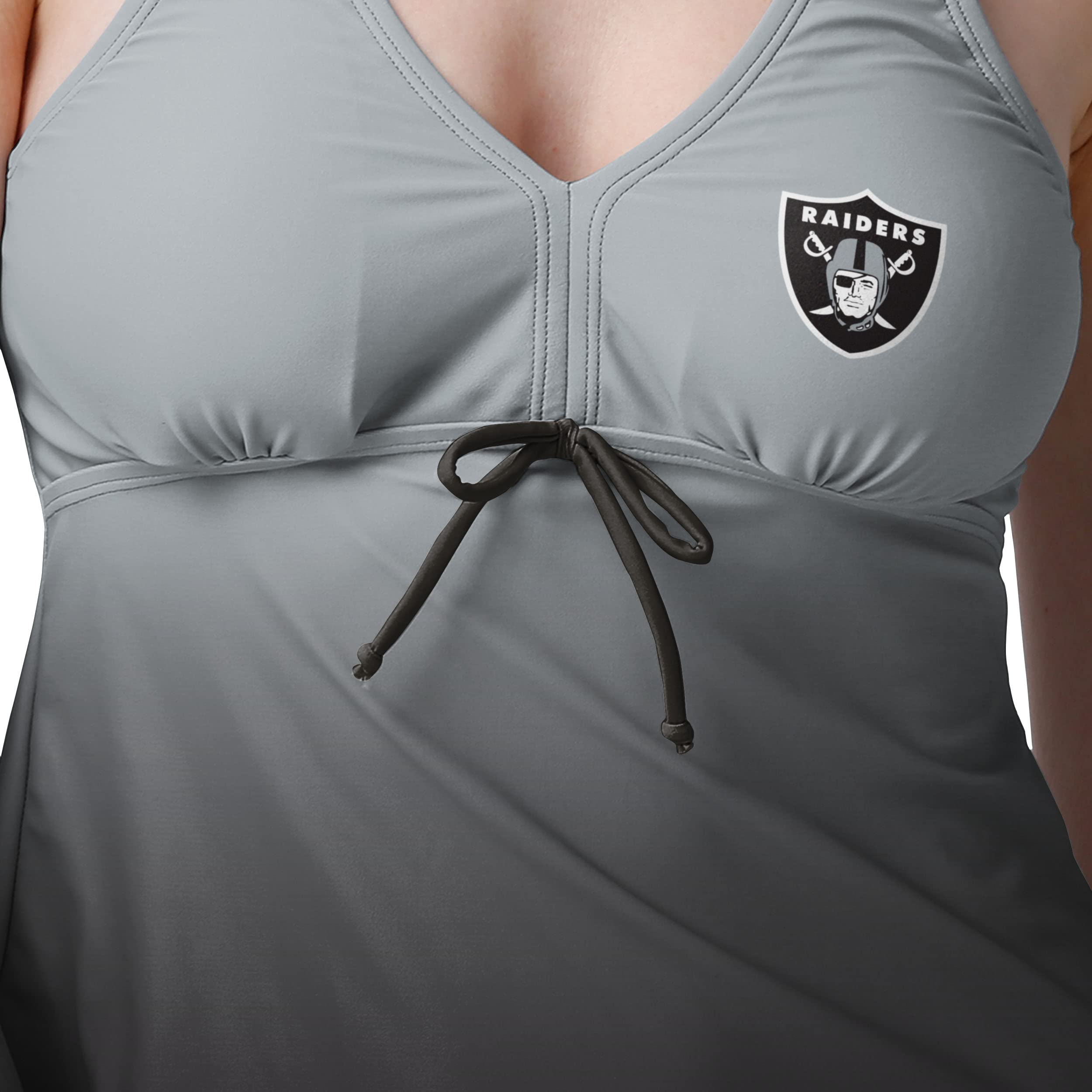 Las Vegas Raiders NFL Women's Gradient Tankini Top - Official Licensed Football Swimwear for Pool, Beach & Game Day Outfits