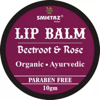Organic Ayurvedic Beetroot & Rose Lip Balm - Natural Moisturizing & Nourishing Lip Care (10g) | Vegan, Cruelty-Free | Perfect for Dry Lips, Daily Hydration & Natural Lip Tint