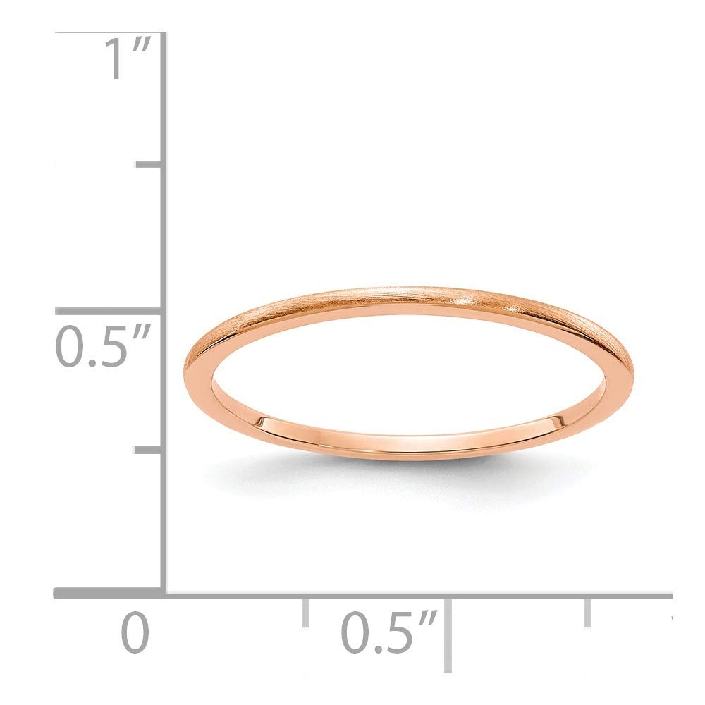 The Black Bow 1.2mm 14k Rose Gold Half Round Satin Stackable Band - Perfect for Everyday Wear, Weddings, and Anniversary Gifts