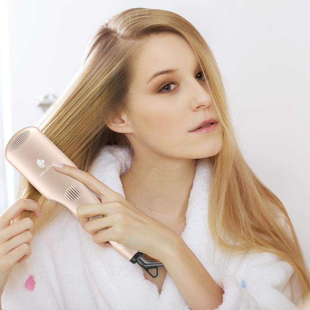 MiroPure Ionic Hair Straightening Brush with MCH Heating Technology - Frizz-Free, Silky Smooth Hair at Home or Salon | Perfect for Daily Styling, Travel & Professional Use