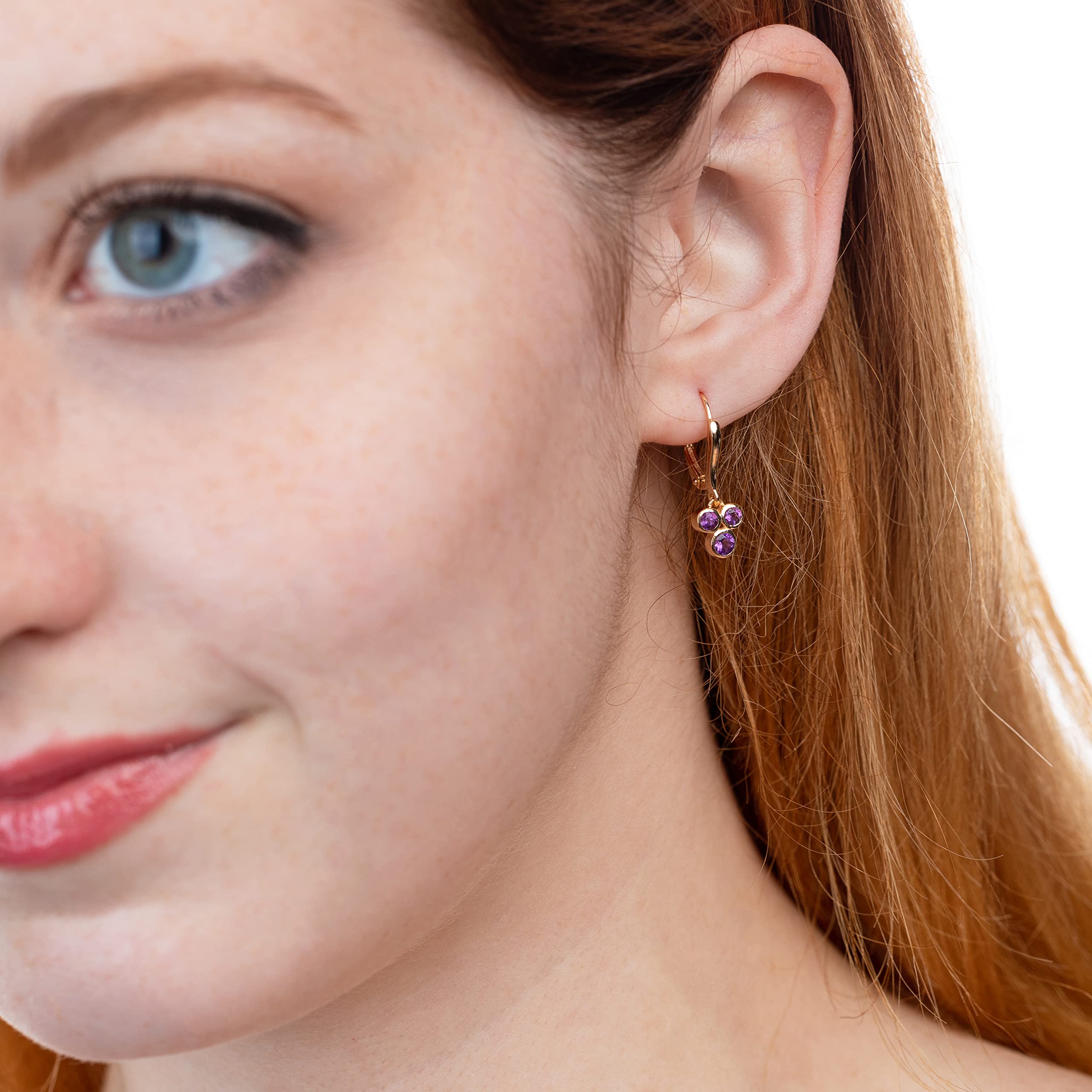 Sterling Silver Gemstone Dangle Earrings - Birthstone Gift for Her | Wedding & Anniversary