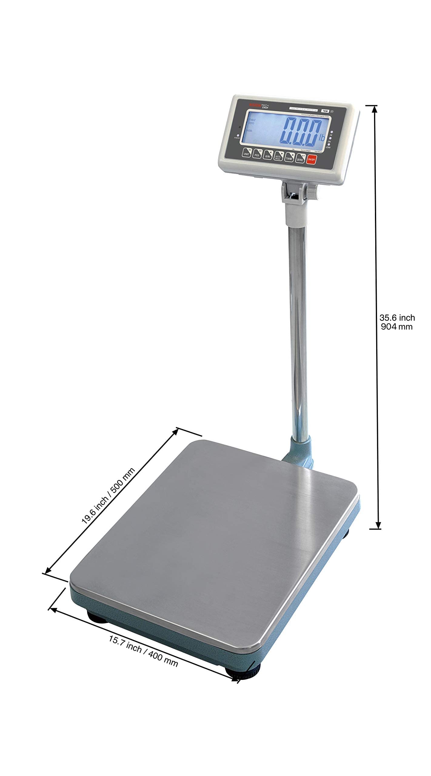 TBW-100 Industrial Bench Scale 100lb Capacity - NTEP Legal for Trade, Lb/Kg Switchable, 0.02lb Precision - Perfect for Warehouse Shipping, Logistics & Retail Inventory Management