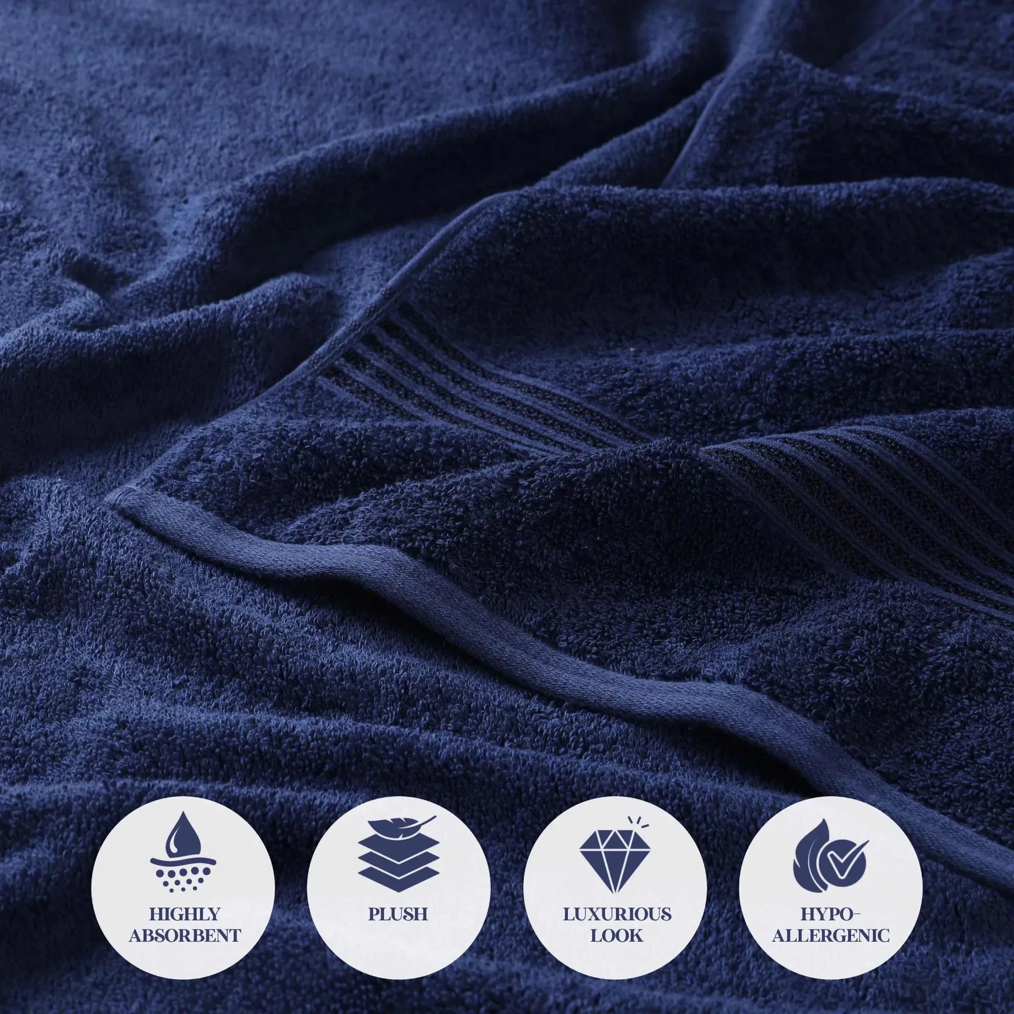Premium Egyptian Cotton Bath Towels Set of 4 - Ultra Soft & Highly Absorbent Luxury Towels for Spa, Hotel & Home Use