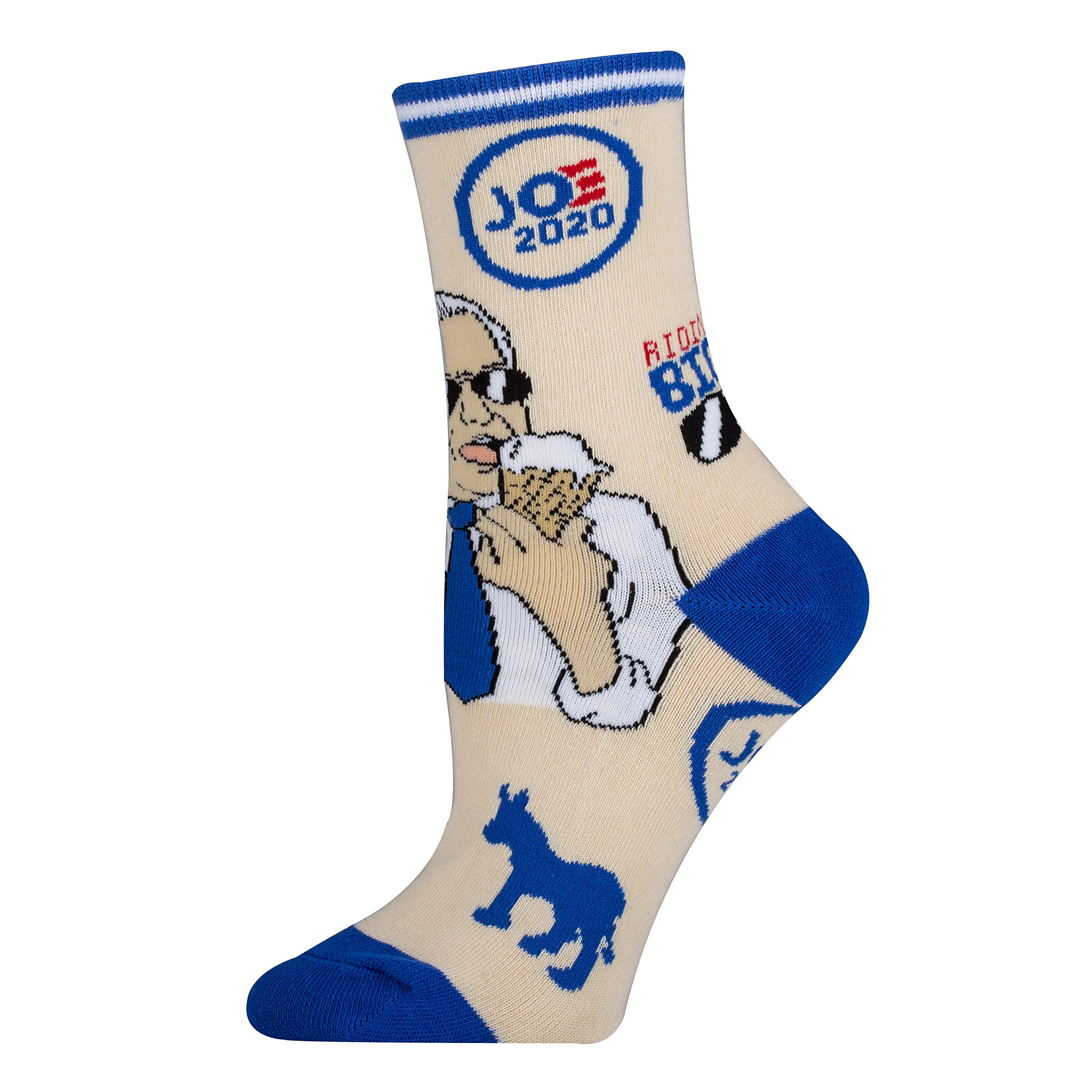 Funny Political-Themed Crew Socks for Women - Novelty Crazy Dress Socks Gift Idea (Fits Women's Shoe Size 5-10) - Perfect for Office, Parties & Political Events