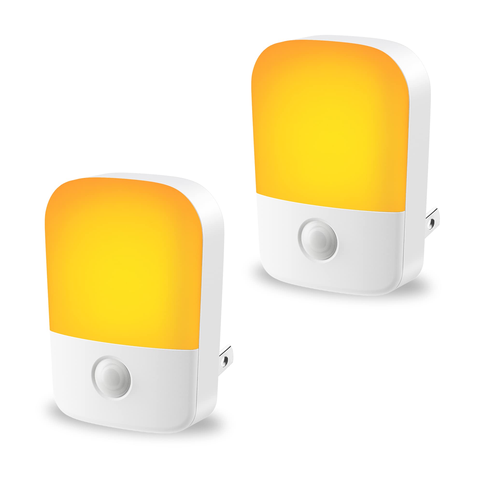 Specmsky Amber Night Light with Dusk to Dawn Sensor - 2 Pack, Adjustable Brightness Dimmable LED Plug-in Wall Light, 1800K Warm White No Blue Light for Kids, Baby, Nursery, Bedroom - Perfect for Nighttime Feedings, Bathroom Safety & Hallway Navigation