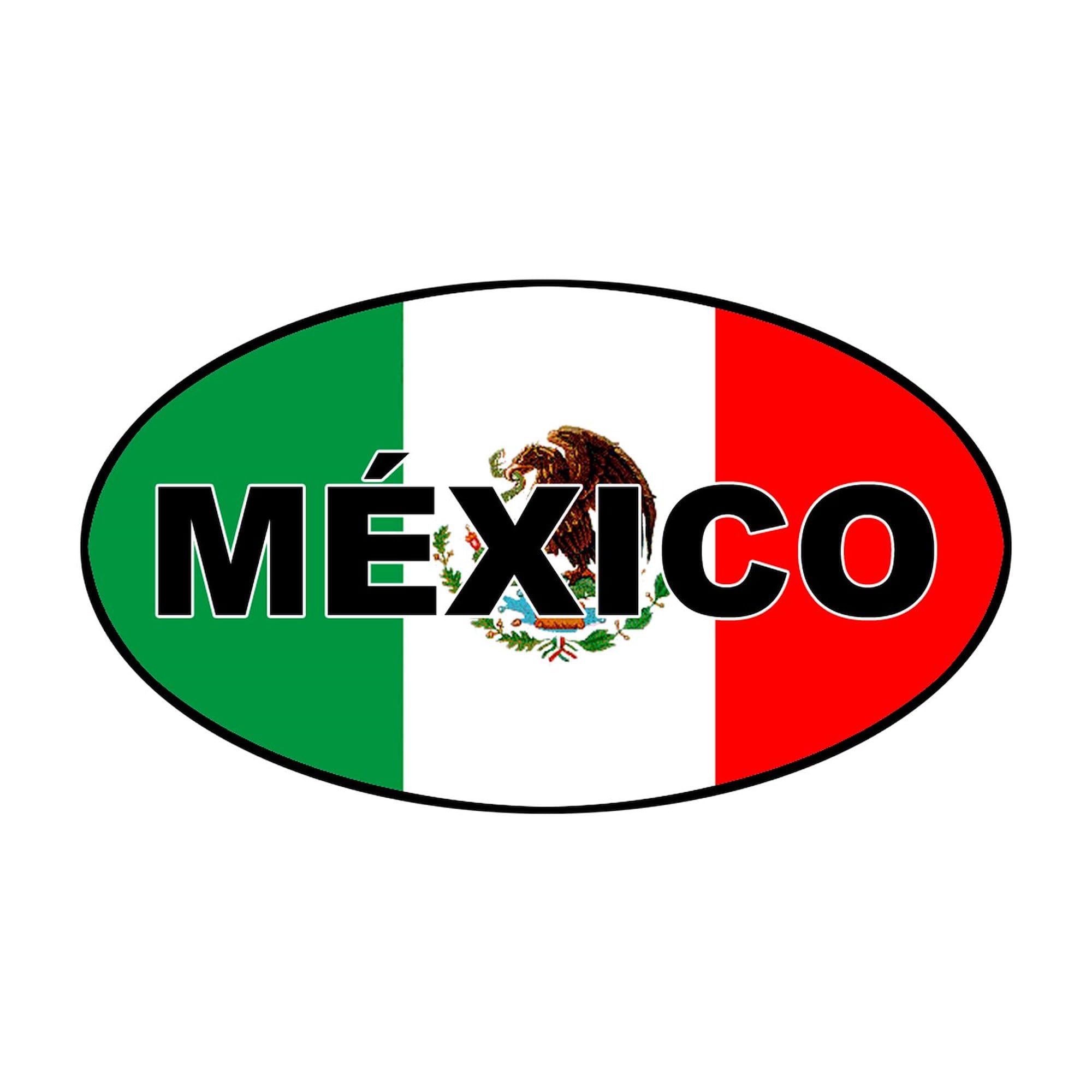Mexico Oval Sticker - Durable Car Bumper Decal for Travel Lovers
