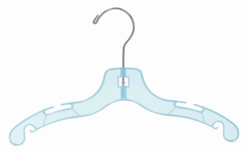 12 Pack Blue Kids Clothes Hangers - Durable Plastic Children's Top Hangers for Shirts, Dresses & Coats - Perfect for Closet Organization & Nursery Storage