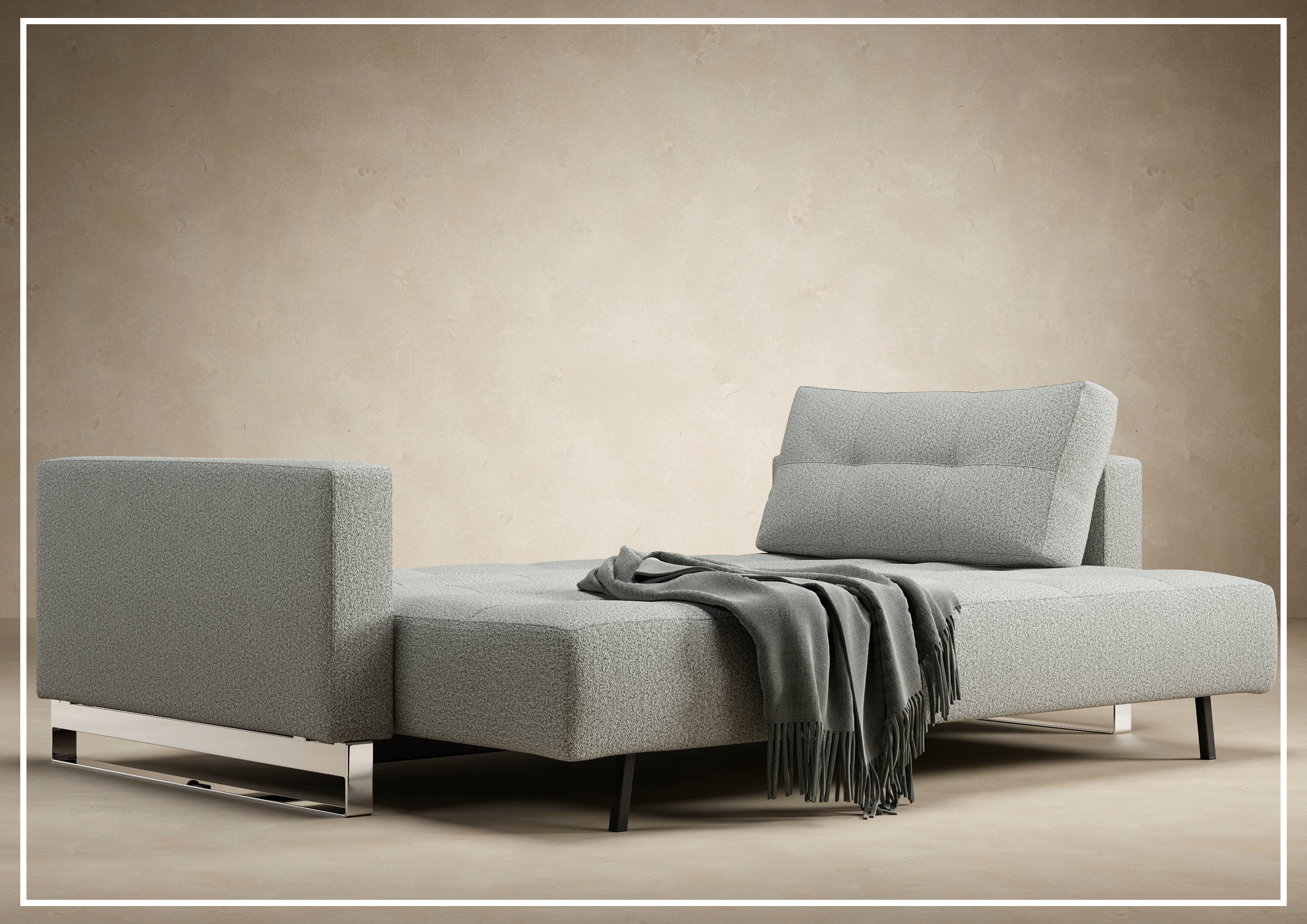 Innovation Living Cassius 2-Seater Fabric Sleeper Sofa with Ottoman - Convertible Sofa Bed for Small Spaces, Guest Room & Apartment Living - Perfect for Overnight Guests & Cozy Movie Nights