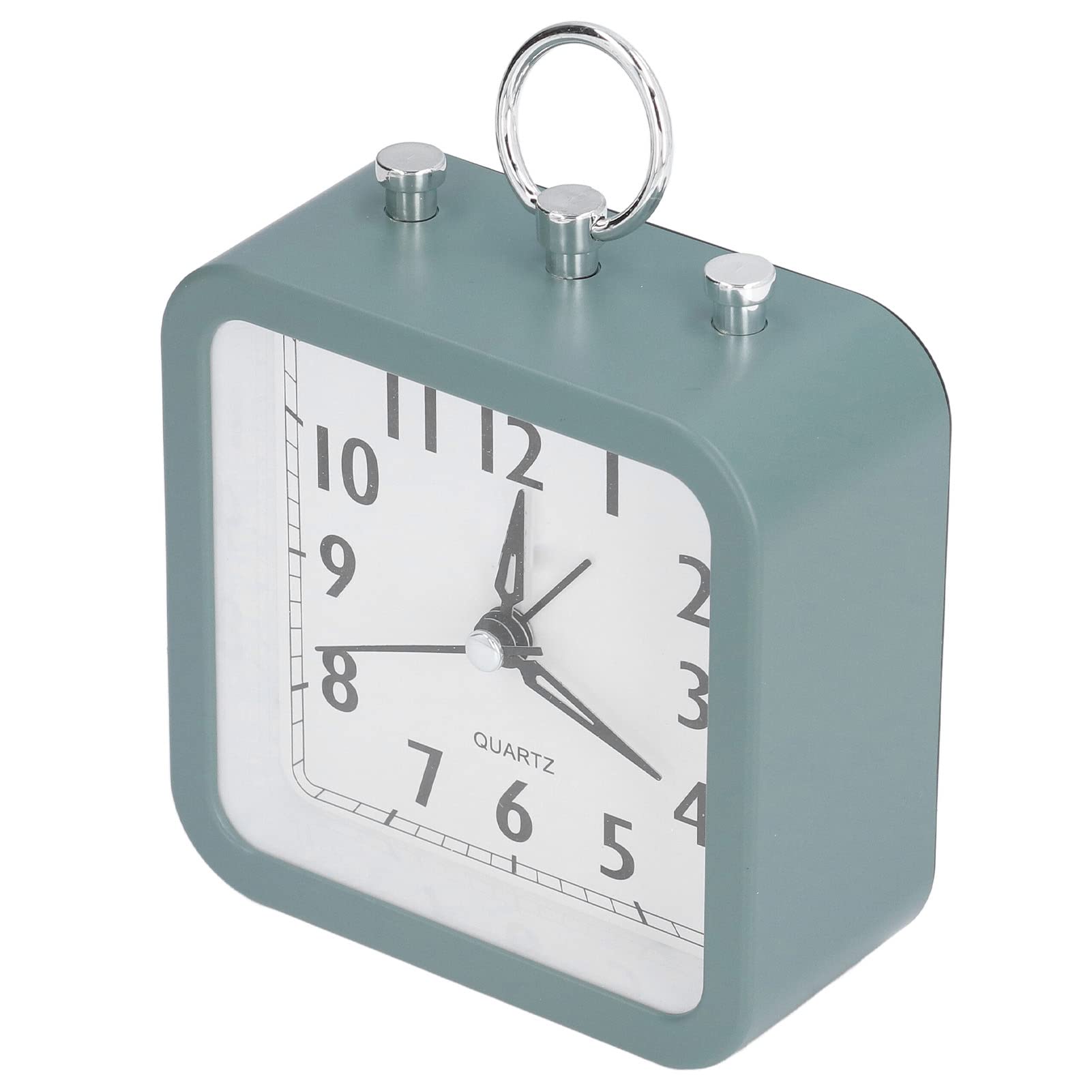 HEEPDD Silent Alarm Clock - Battery Operated, Non-Ticking, Radiation-Free Desk Clock for Home, School & Office | Simple Green Design, Perfect for Bedroom, Study & Workspace Decor