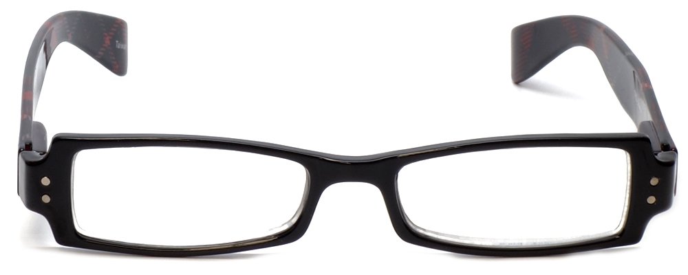 Calabria 763 Retro Rectangular Reading Glasses for Men & Women - Trendy Designer Readers with Matching Soft Case - Perfect for Reading, Office Work, and Fashion Accessories