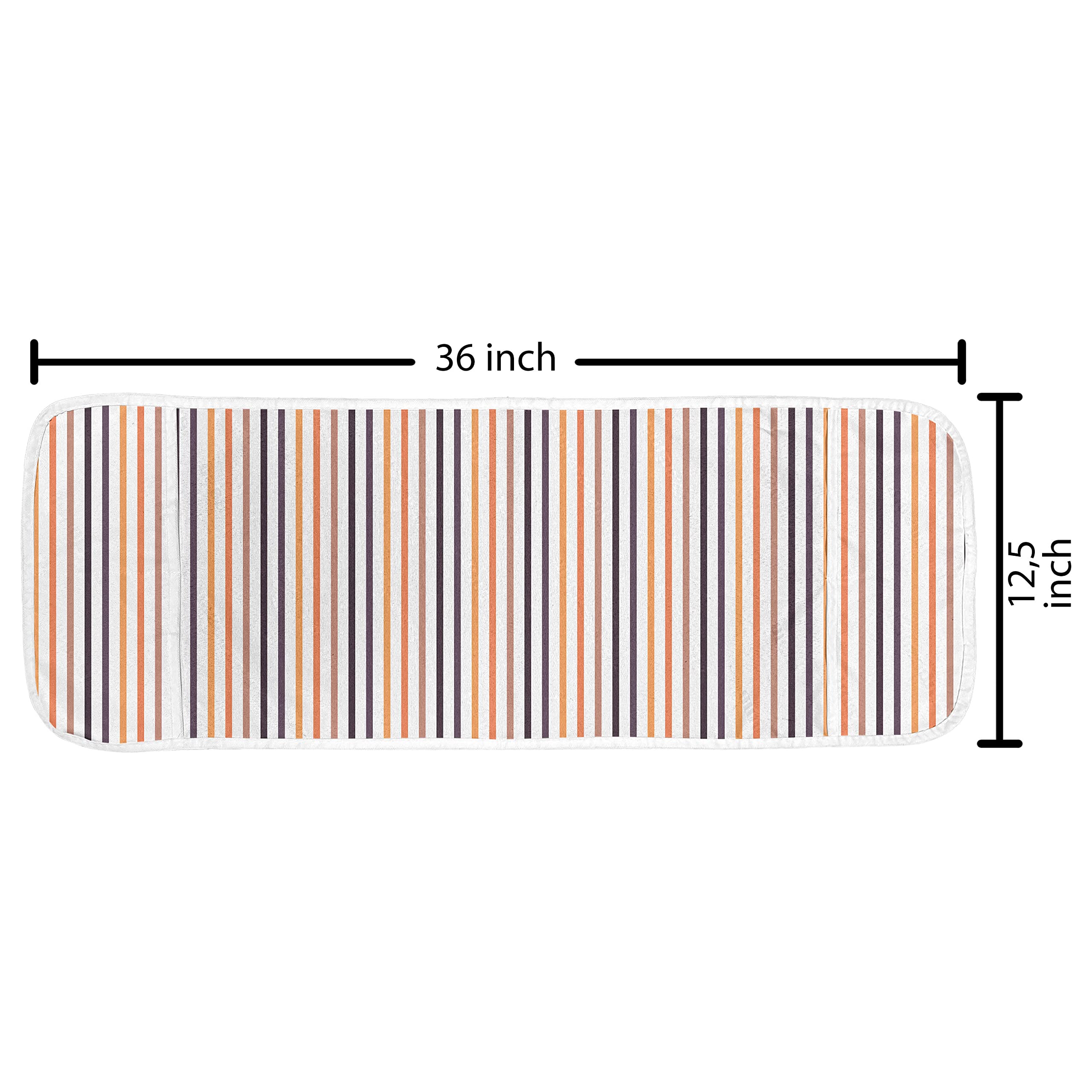 Ambesonne Abstract Microwave Oven Cover - Colorful Vertical Stripes Waterproof Kitchen Organizer with Pockets, 36