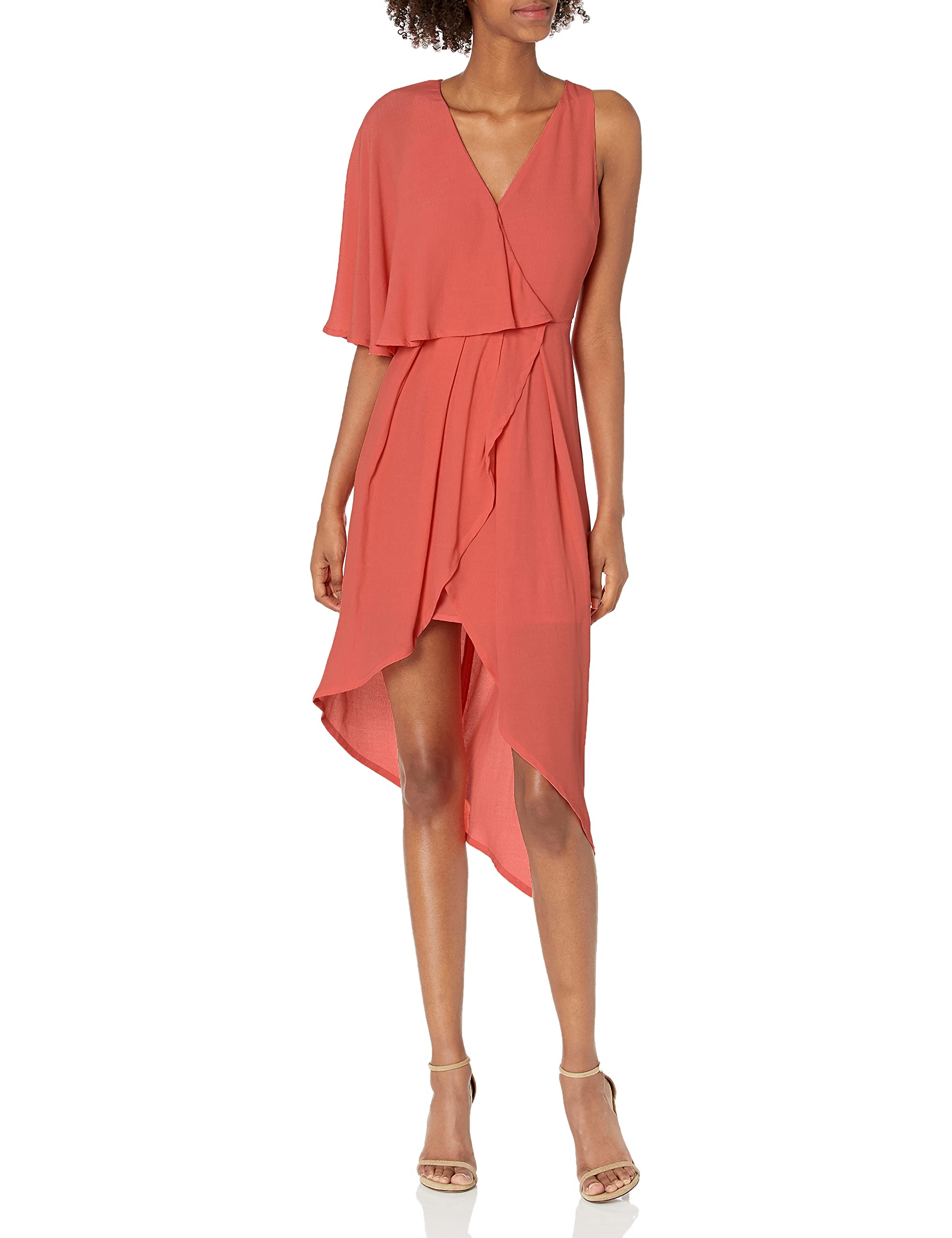 Elliatt Women's Glow Drape Shoulder Sleeveless Flowy Wrap Dress - Elegant Summer Cocktail Party & Beach Wedding Guest Outfit