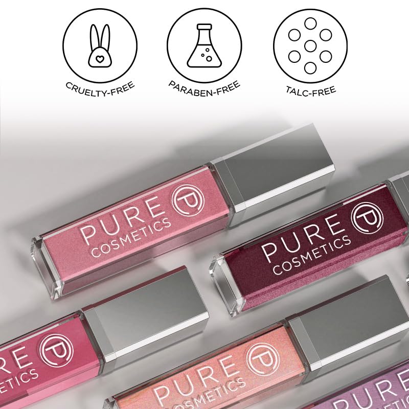 Pure Cosmetics Pure Illumination LED Lip Gloss with Mirror Applicator - Non-Sticky Hydrating Lip Gloss for Dry, Chapped Lips - Moisturizing & Healing Formula (Girl Crush) - Perfect for Night Out, Date Night & Everyday Glam