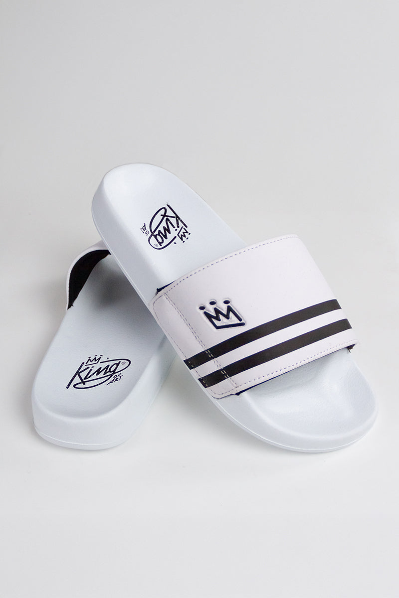 Ojotas King Of Art Unisex White Sandals - Comfortable Flip Flops for Beach, Pool & Summer Outfits