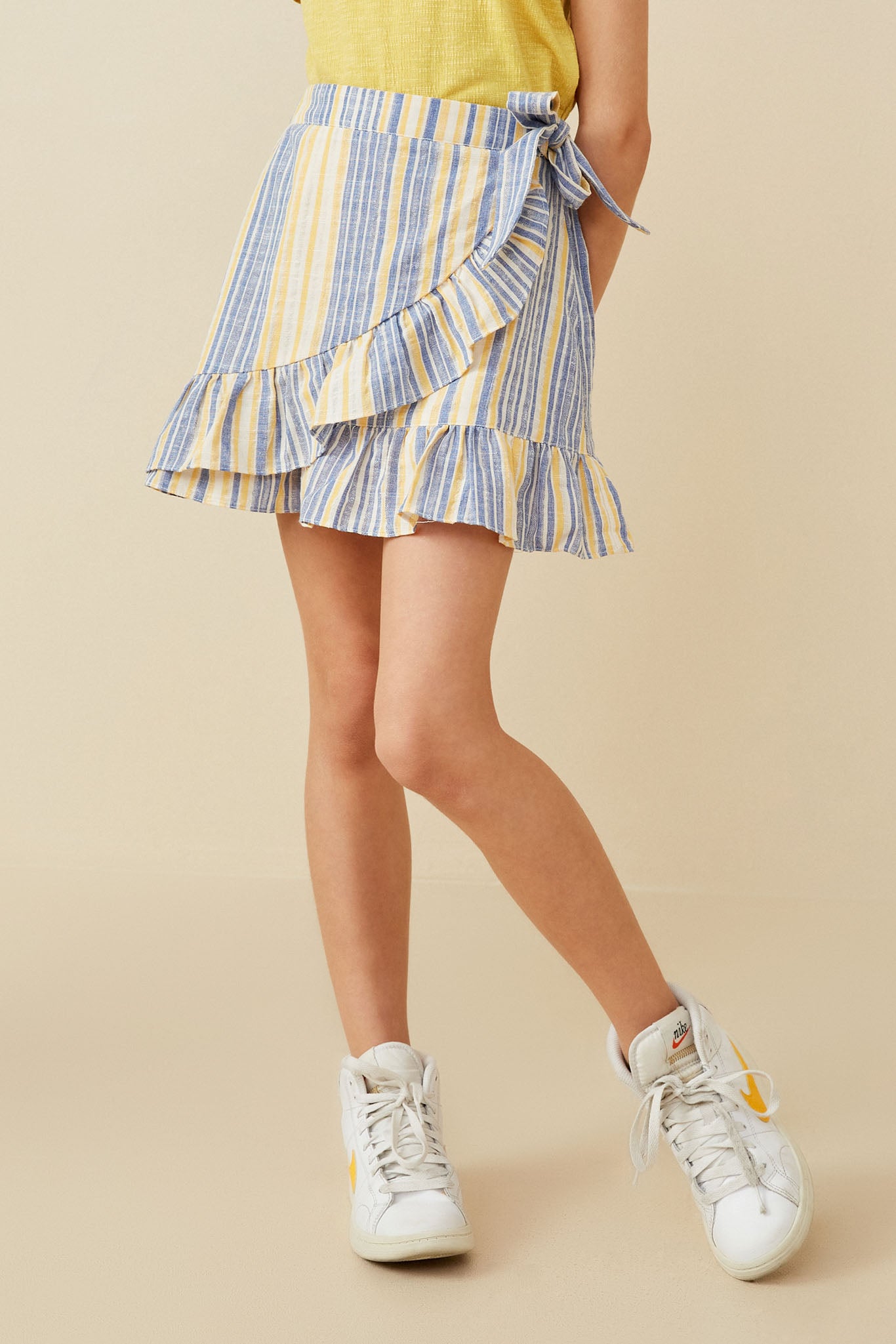Asymmetric Ruffle Ribbon Tie Striped Skirt for Women - Fashion Summer Flowy High Waist A-Line Mini Skirt | Perfect for Beach, Party & Casual Outfits