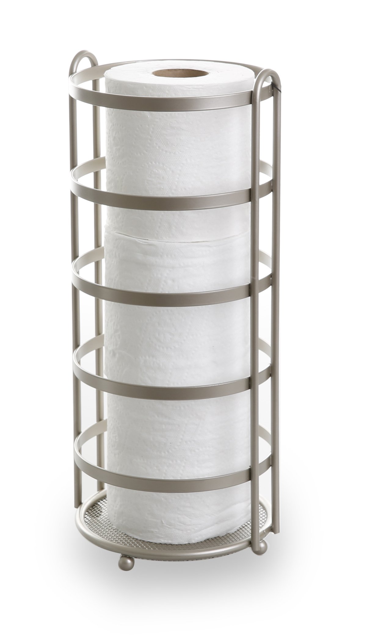 BINO 'Lafayette' Toilet Paper Holder in Nickel Finish - Bathroom Tissue Storage Organizer for Modern Homes & Apartments