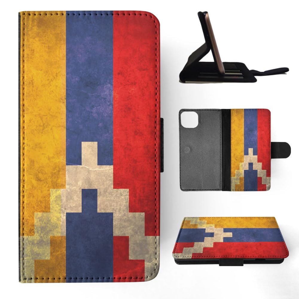 Nagorno-Karabakh Republic Flag Flip Wallet Phone Case for Apple iPhone 15 Plus - Stylish Protective Cover with Card Holder for Everyday Use, Travel & Commuting
