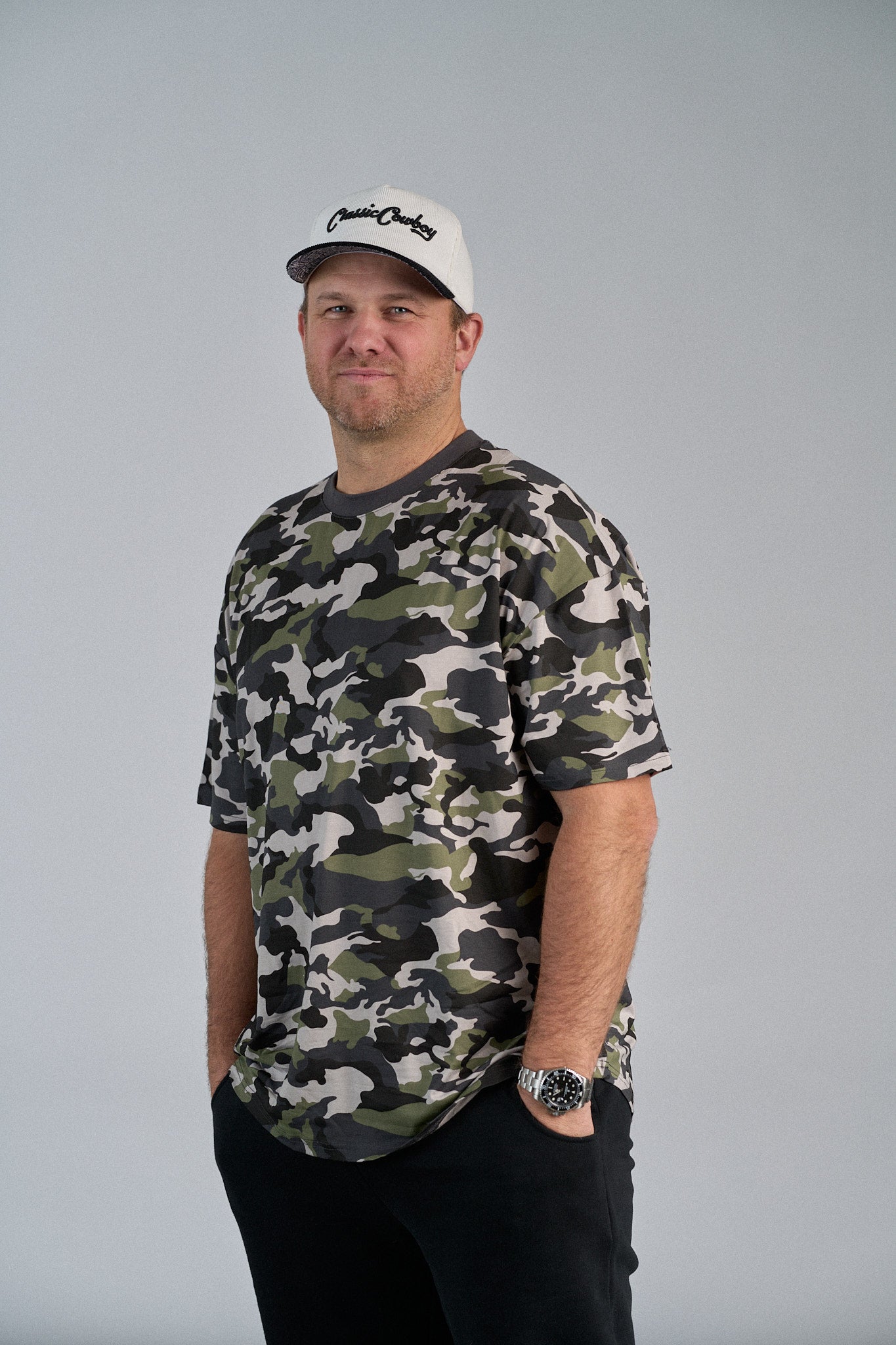 Men's Oversized Bamboo T-Shirt - Army Camo Print - Soft & Breathable Eco-Friendly Fabric - Perfect for Casual Wear, Outdoor Activities & Lounge
