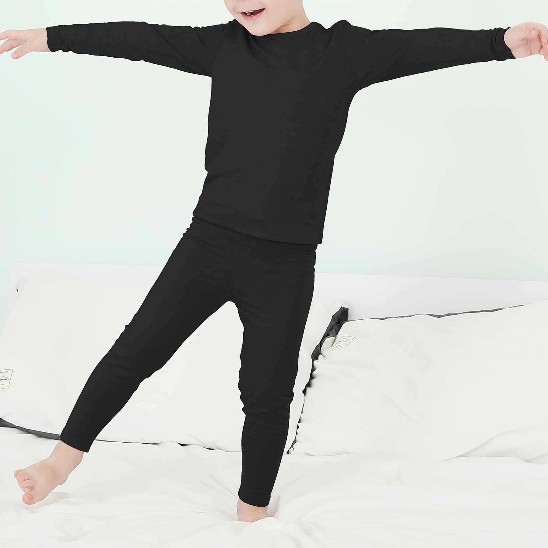 Zando Toddler Thermal Underwear Sets - Kids Base Layer Winter Warm Long Johns for Boys & Girls - Perfect for Cold Weather, Snow Play & Winter Outdoor Activities