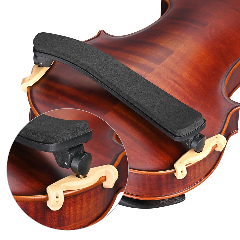 Premium Violin Shoulder Rest 4/4 & 3/4 Size - Soft Sponge & Nylon Padding for Comfort - Adjustable Black Shoulder Support - Ideal for Students, Professionals & Practice Sessions