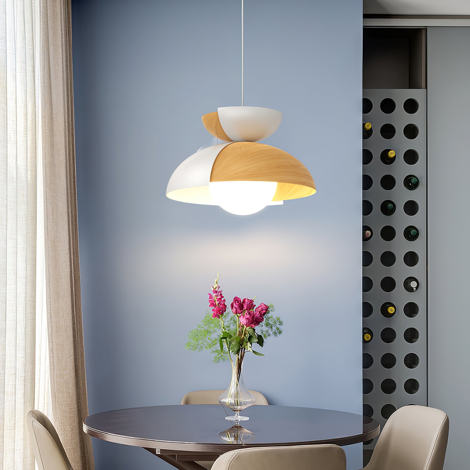 Large Bowl Pendant Light - Modern Hanging Lamp for Dining Room, Kitchen Island, or Living Room Decor