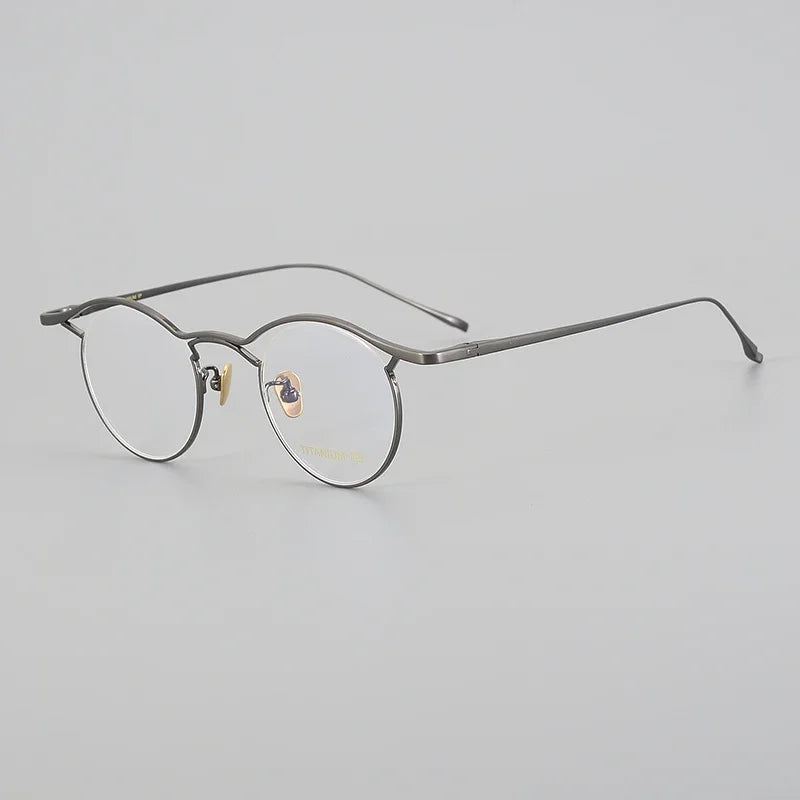 Aror Unisex Full Rim Round Titanium Eyeglasses 44901 - Lightweight & Durable Frame for Men & Women - Perfect for Reading, Work & Everyday Use