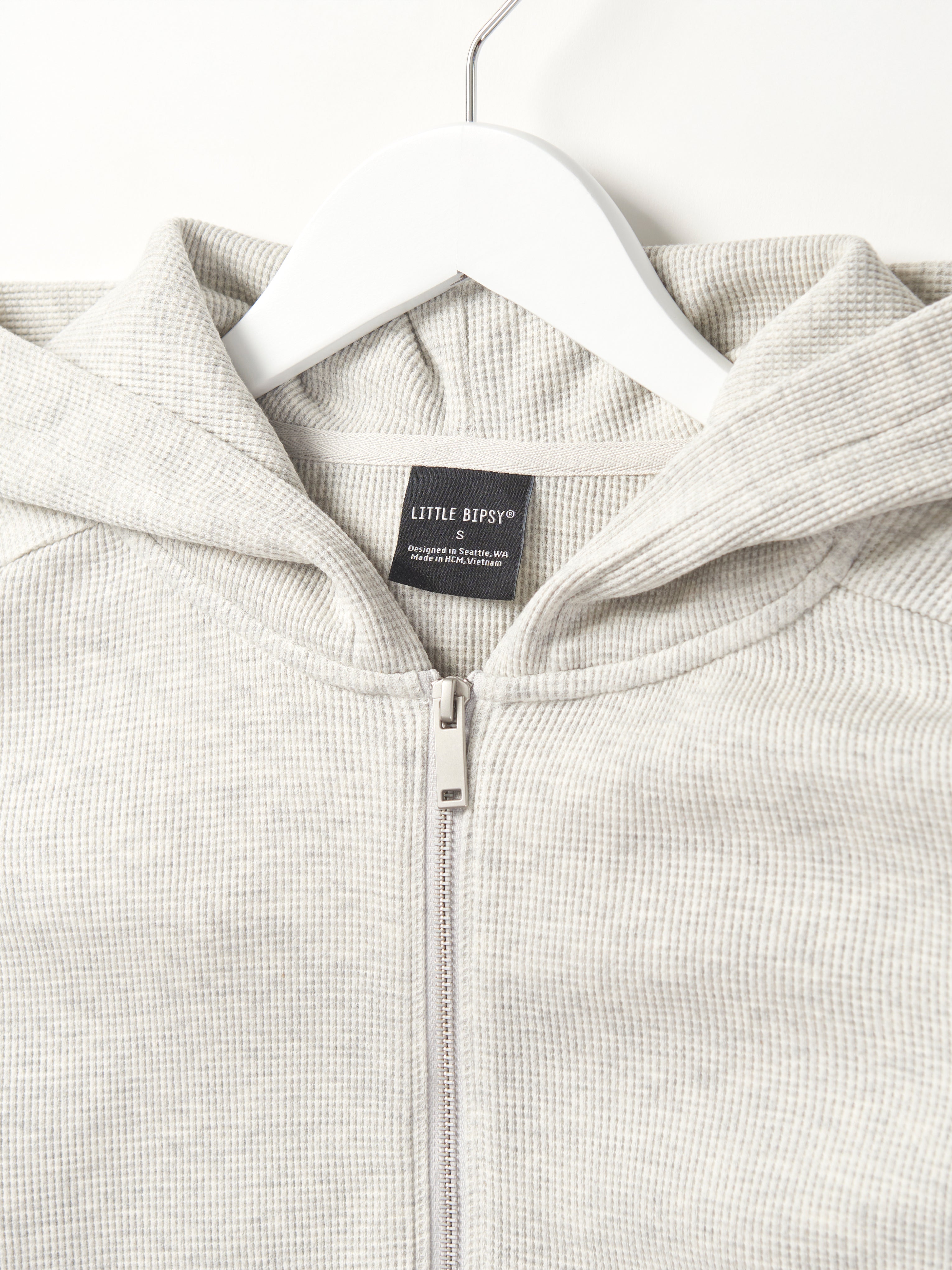 **Soft & Cozy Adult Waffle Hoodie - Light Heather Grey | Perfect for Lounge Wear, Casual Outfits & Cool Weather**