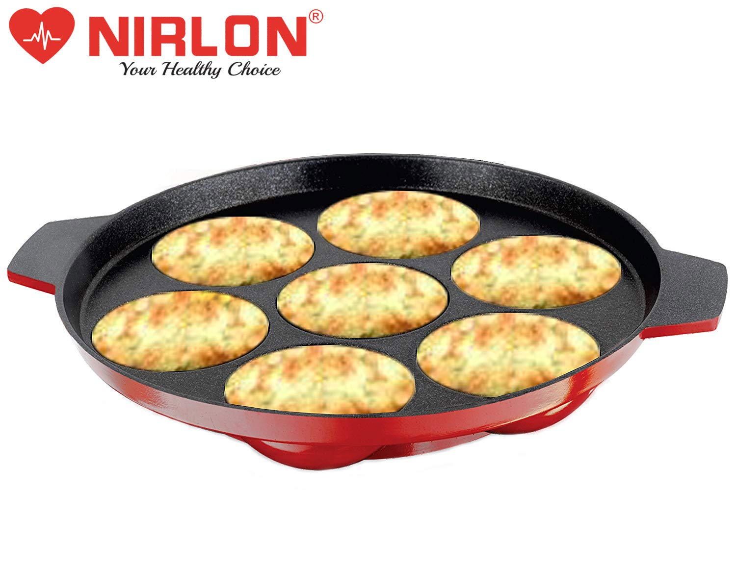 NIRLON Aluminum Non-Stick 7-Cavity Appam Pan | Paniyaram Maker | Traditional Indian Pancake Pan | Dosa Batter Cookware | Perfect for Appam, Paniyaram, Paddu & Ponganal | Ideal for Home Cooking & Indian Breakfast Preparation