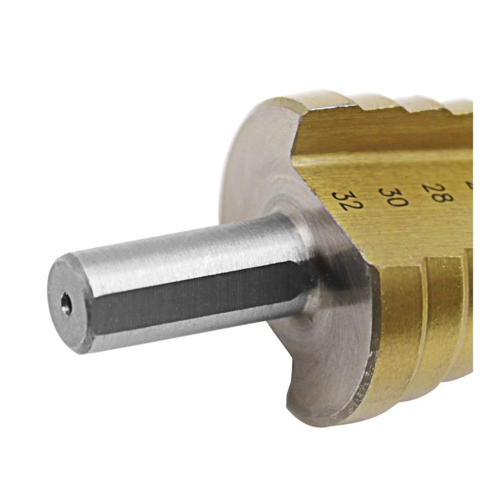 High-Speed Steel (HSS) Step Drill Bit Set - 4-12mm Titanium Coated Cone Drill for Metal, Steel & Wood - Triangle Handle Pagoda Design for Countersunk Holes | Perfect for DIY, Home Improvement & Metalworking Projects