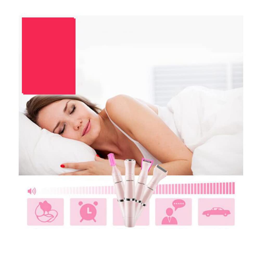 FOMIYES Electric Facial Epilator for Women - 4-in-1 Hair Removal Device for Face, Body & Bikini Area - Rechargeable Ladies Face Trimmer with Pink Design | Perfect for Travel, Home Use & Personal Grooming