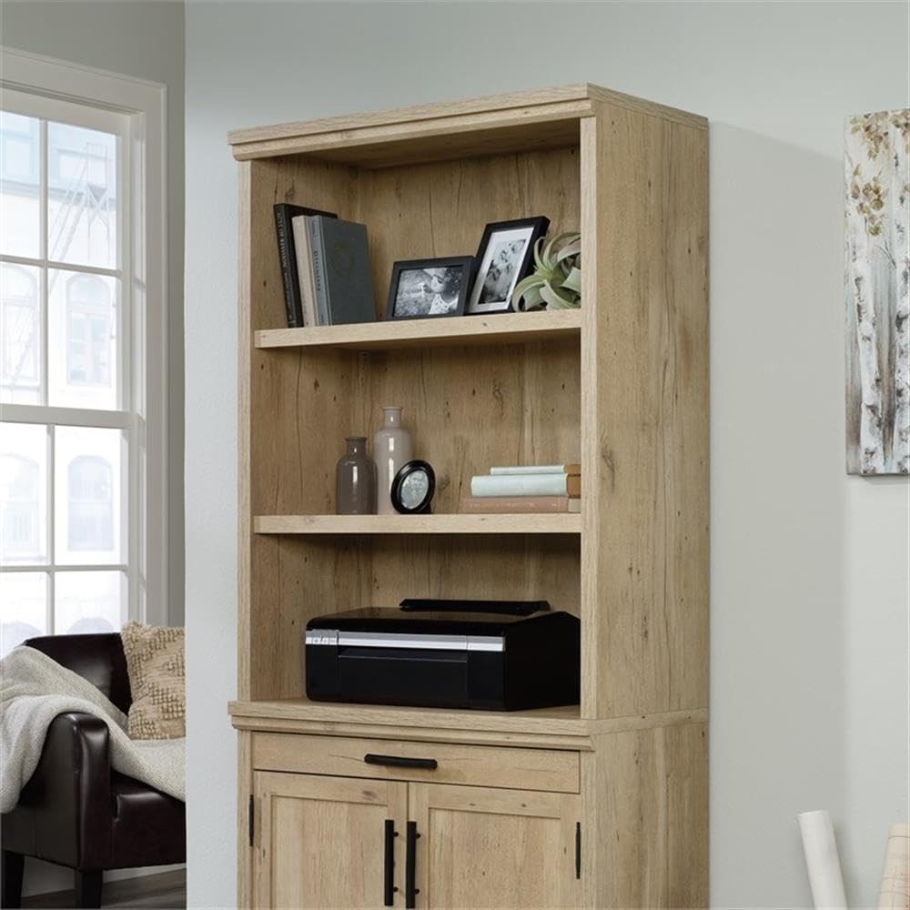 UrbanPro Traditional Engineered Wood Office Library Hutch in Prime Oak - Stylish Home Office Bookshelf with Storage for Study Room & Workspace