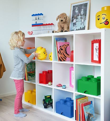 Large Lego Storage Head Organizer for Boys - Fun & Silly Toy Brick Storage Solution - Perfect for Kids' Room, Playroom & Classroom Organization