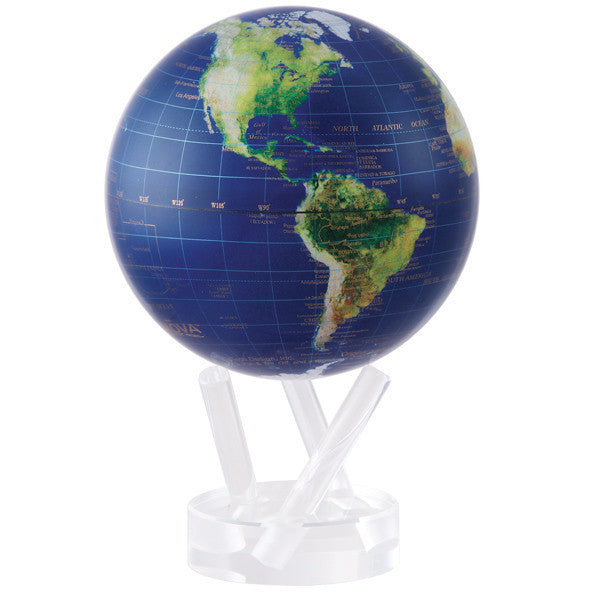 Mova Globe with Satellite View & Gold Map - Rotating Floating Globe for Home Office Decor, Gift & Educational Use