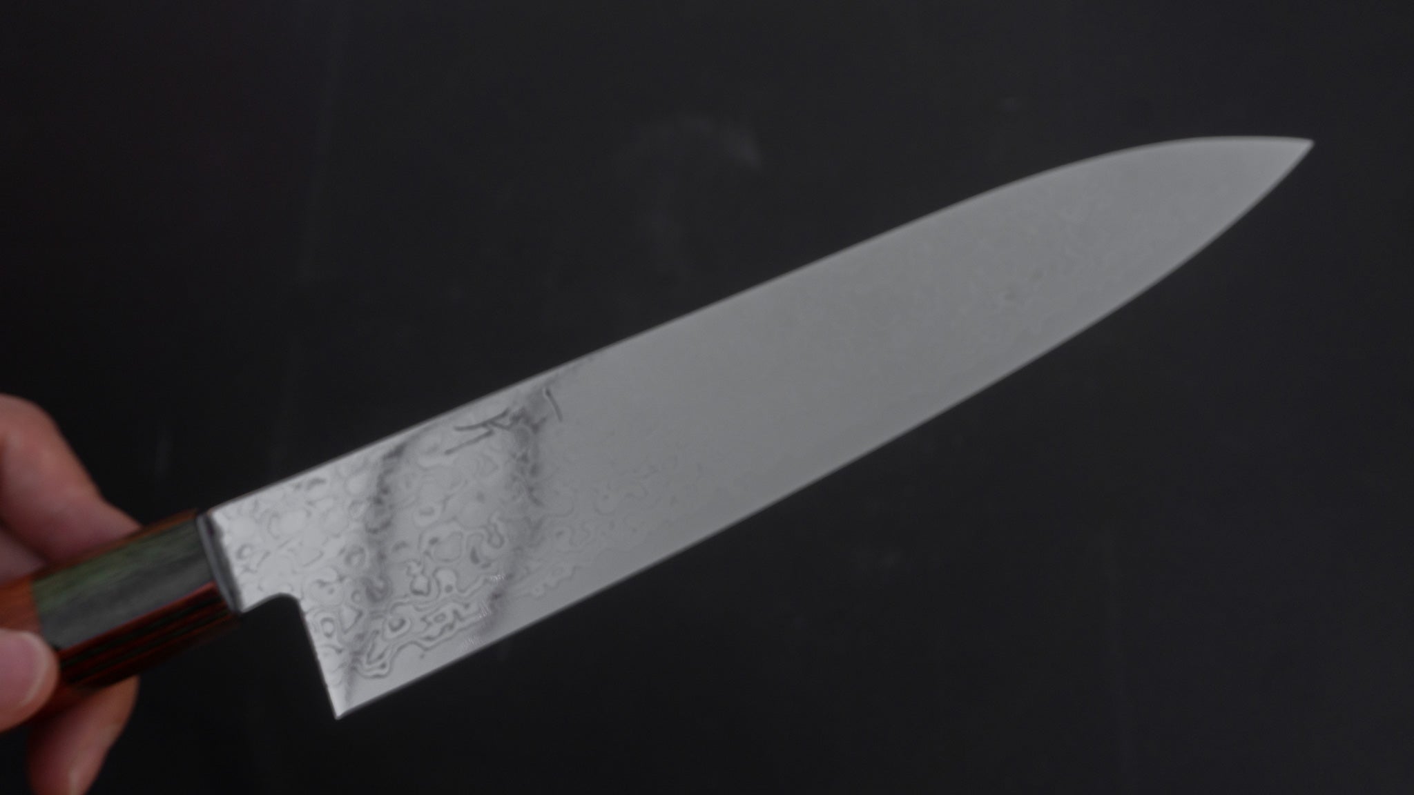 Hitohira HG Damascus Gyuto 210mm Japanese Chef Knife - Premium Rainbow Pattern Stainless Steel Blade with Satine Handle - Perfect for Sushi, Meat Cutting & Professional Kitchen Use