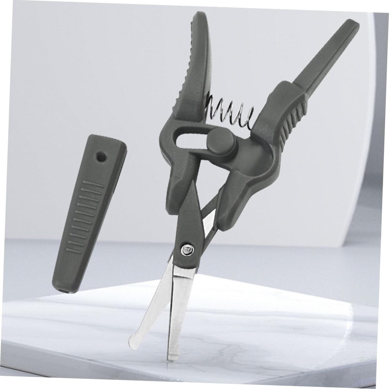 4-Piece Eyebrow & Beard Grooming Kit - Round Head Scissors for Eyebrows, Mustache, Nose Hair Trimming & Beauty Hair Removal | Perfect for Home & Salon Use
