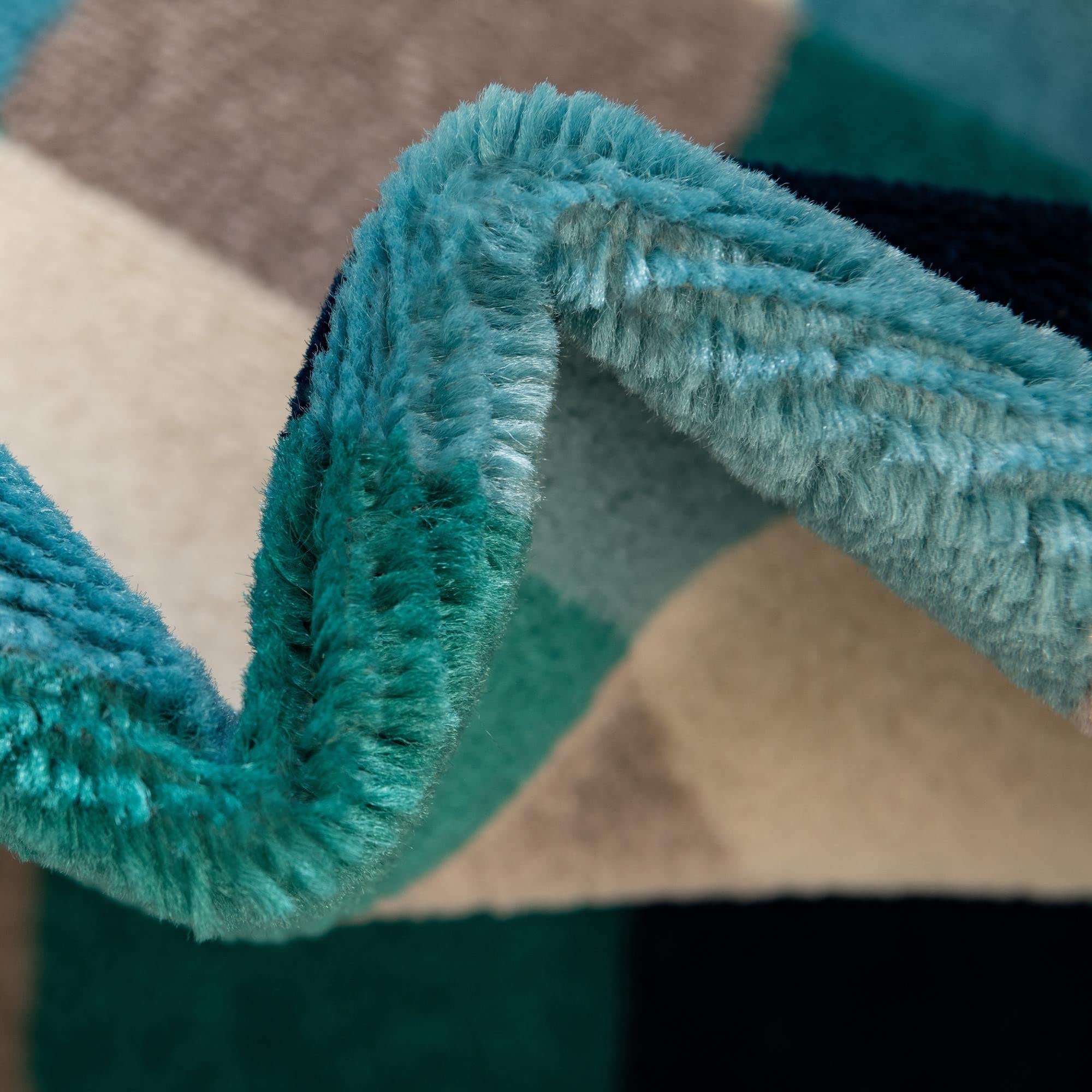 Unique Loom Azalea Collection 7' Round Area Rug - Teal & Navy Blue Floral Design for Living Room, Bedroom, or Office Decor