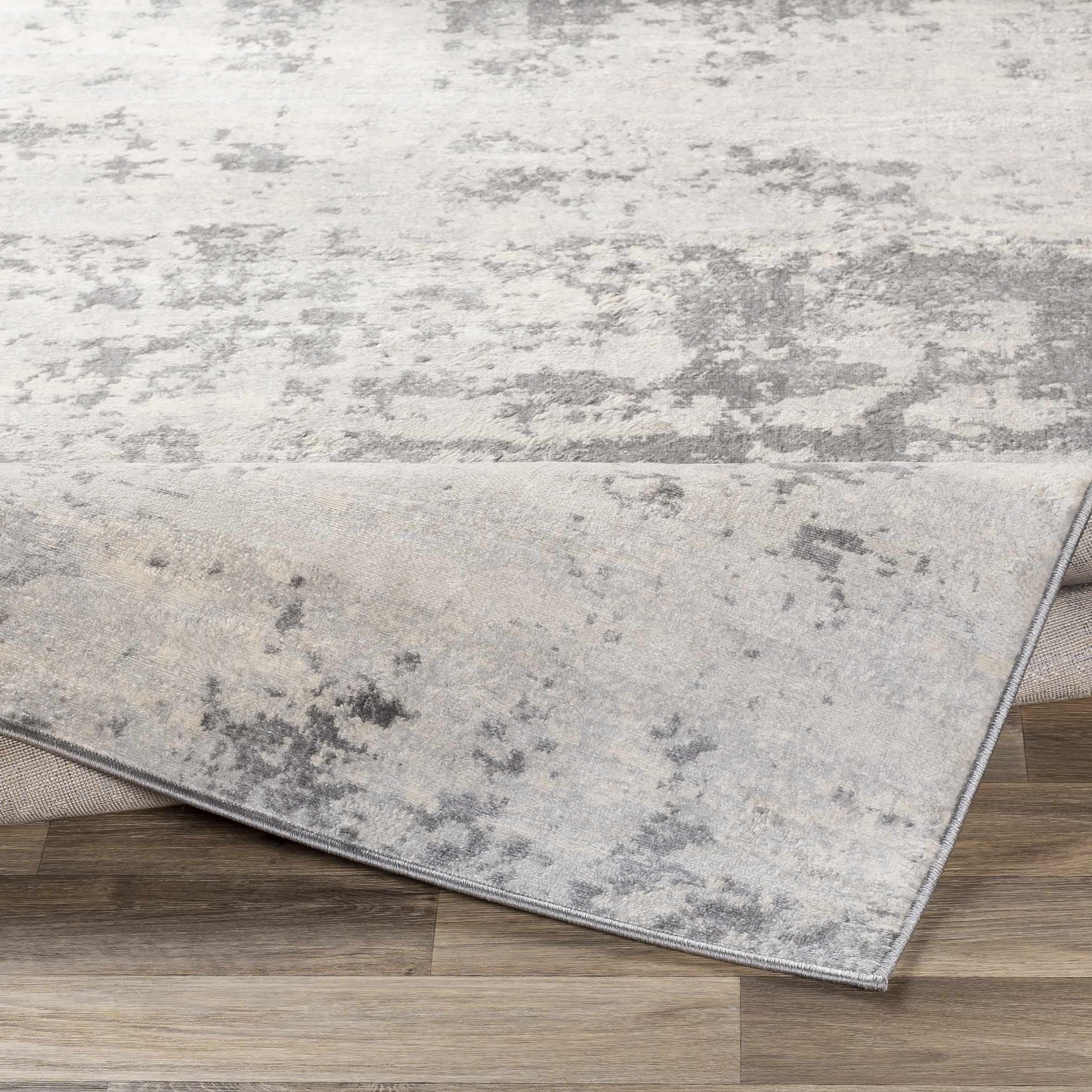 Hauteloom Apison Modern Area Rug 2' x 3' - Silver Gray Ivory - Soft Non-Slip Living Room Bedroom Rug for Home Decor, Dorm, Office - Perfect for Cozy Spaces and High Traffic Areas