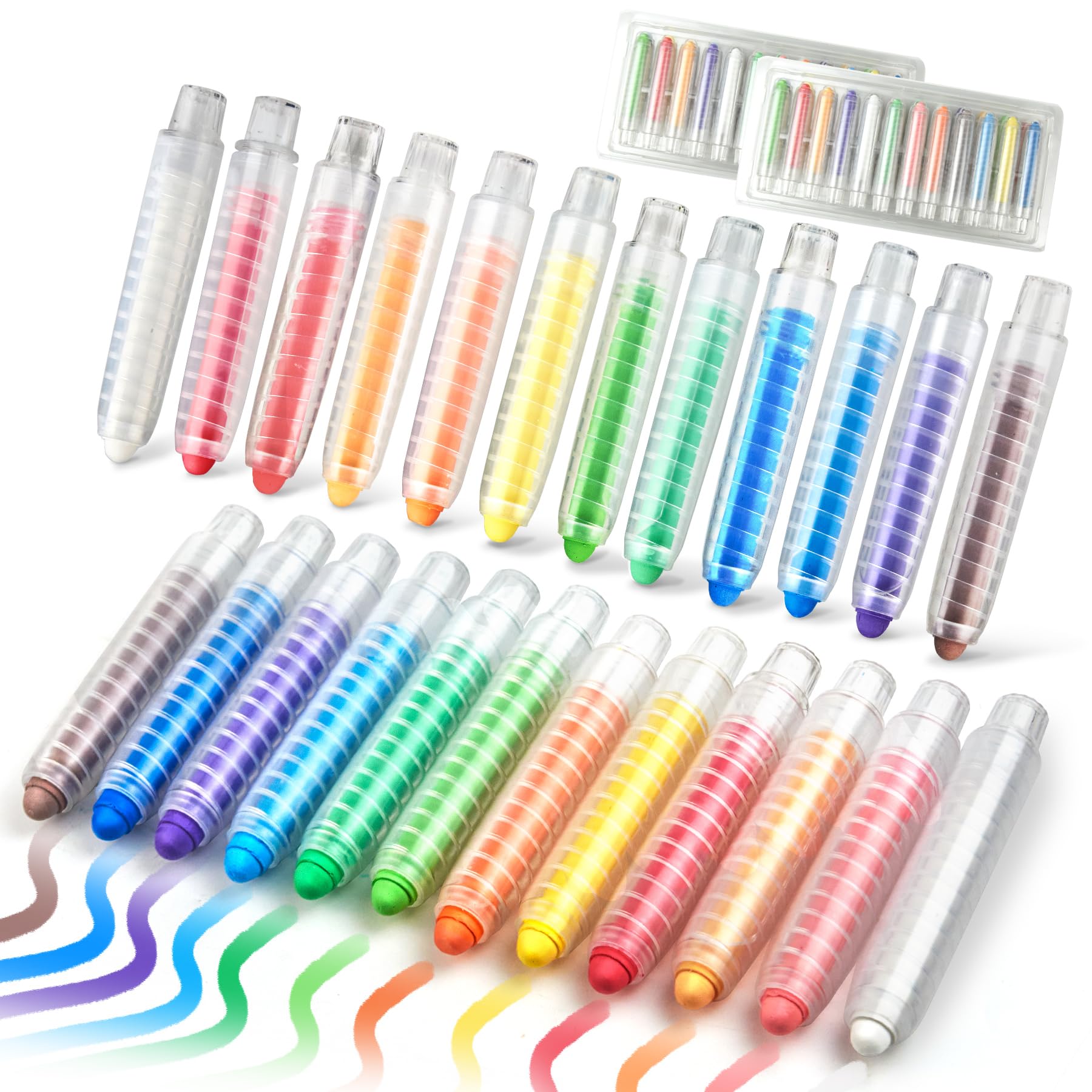 **24-Piece Dustless Non-Toxic Sidewalk Chalk Set for Kids - 12 Vibrant Colors with Holder - Washable & Safe for Blackboard, Drawing, Writing - Perfect for Homeschool, Classroom & Outdoor Play**