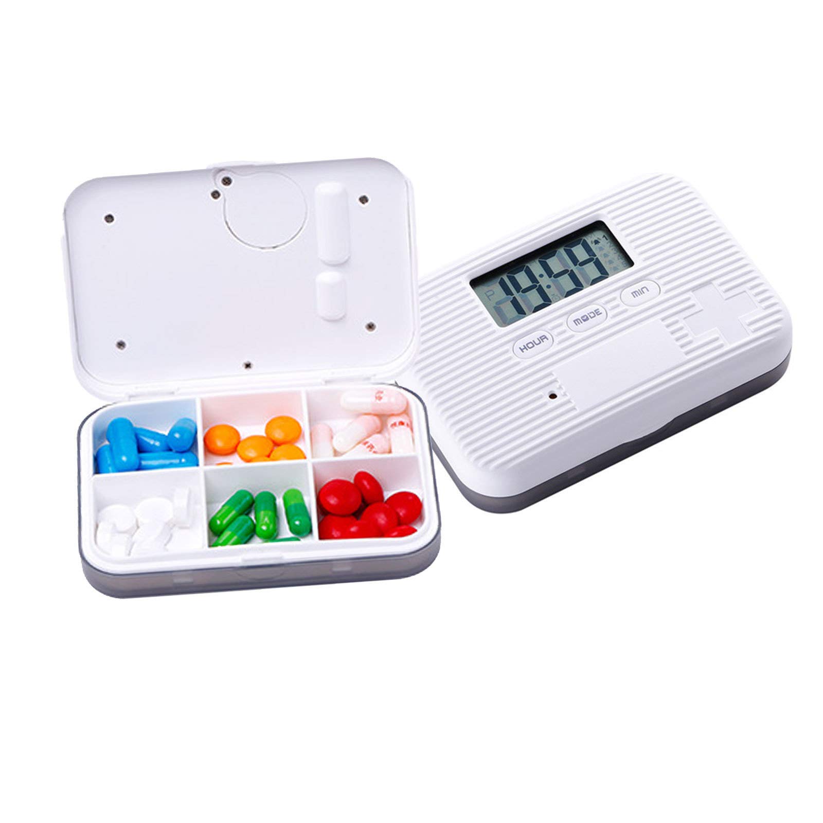 Automatic Pill Dispenser 2 Pack - Digital Medication Organizer with 5 Alarms & Timer, Electronic Pill Box with LCD Screen for Parkinson's Patients (Grey) - Perfect for Daily Medication Management at Home or Travel