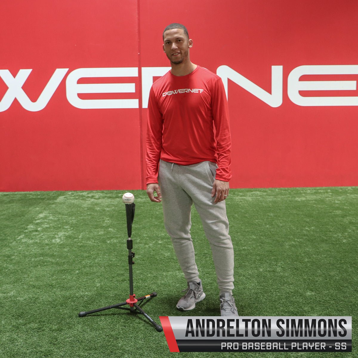 PowerNet Portable Baseball Hitting Tee - Adjustable Height Batting Trainer for Baseball & Softball Practice - Perfect for Backyard, Field & Cage Training