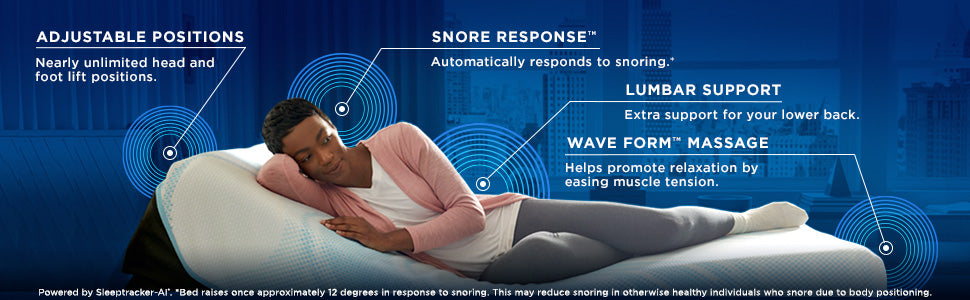 TEMPUR Ergo ProSmart Adjustable Bed Base - Premium Memory Foam Support for Ultimate Comfort | Perfect for Home, Office & Sleep Therapy