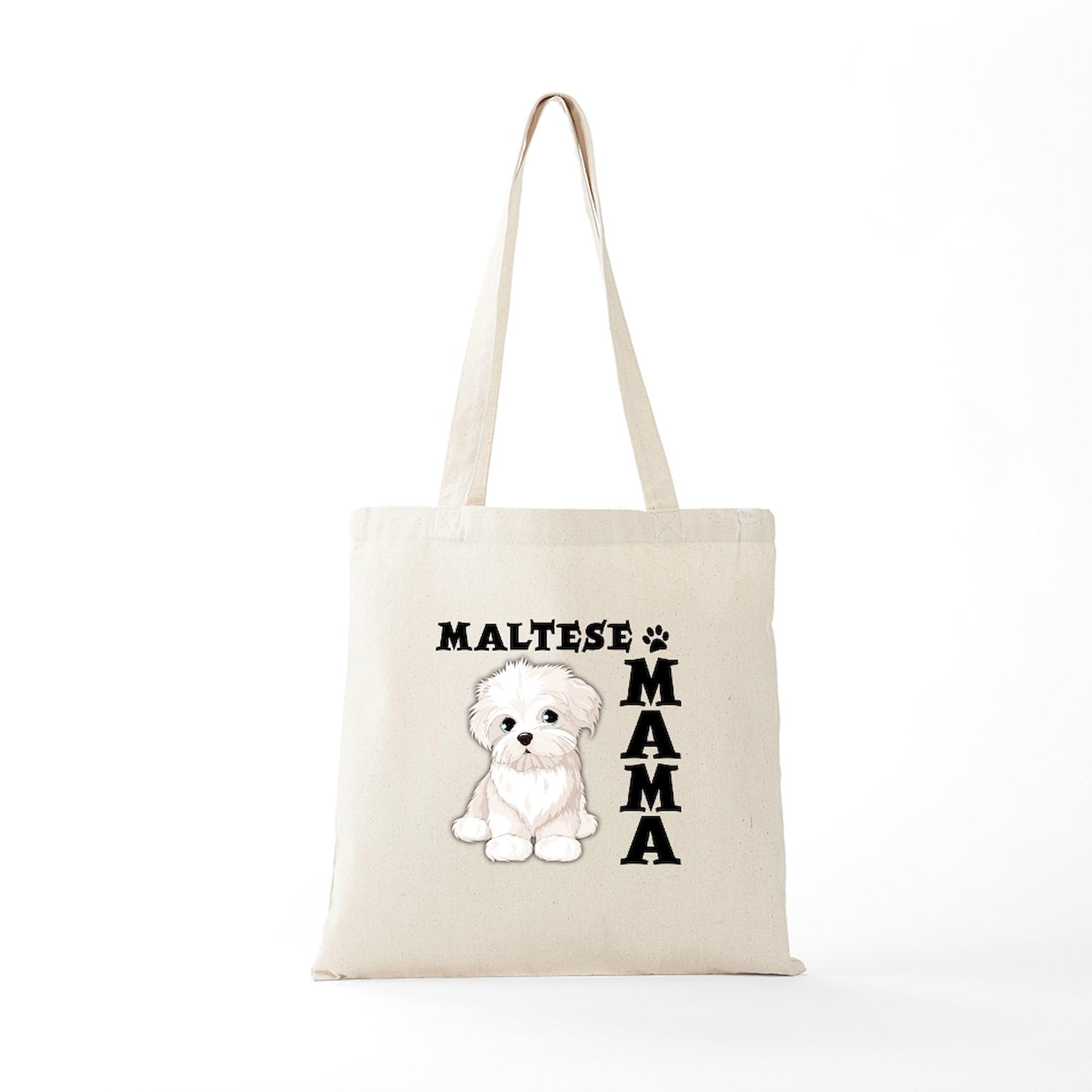 Maltese Mama Two-Sided Tote Bag - Natural Canvas Reusable Shopping Bag for Groceries, Beach & Daily Use | Eco-Friendly & Durable