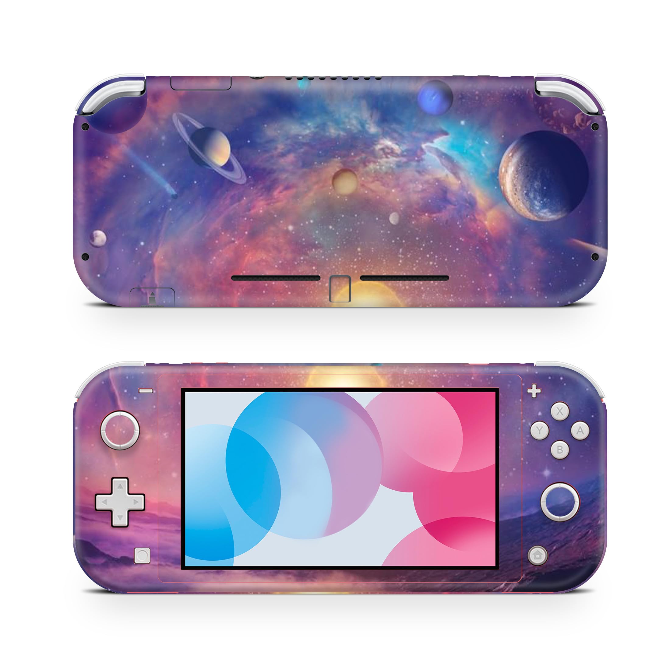 ZOOMHITSKINS Nintendo Switch Lite Skins - Rose Pastel Planet Galaxy & Solar Blue Vinyl Decals | 3M Durable, Easy to Install | Made in USA | Perfect for Gaming Protection & Personalization