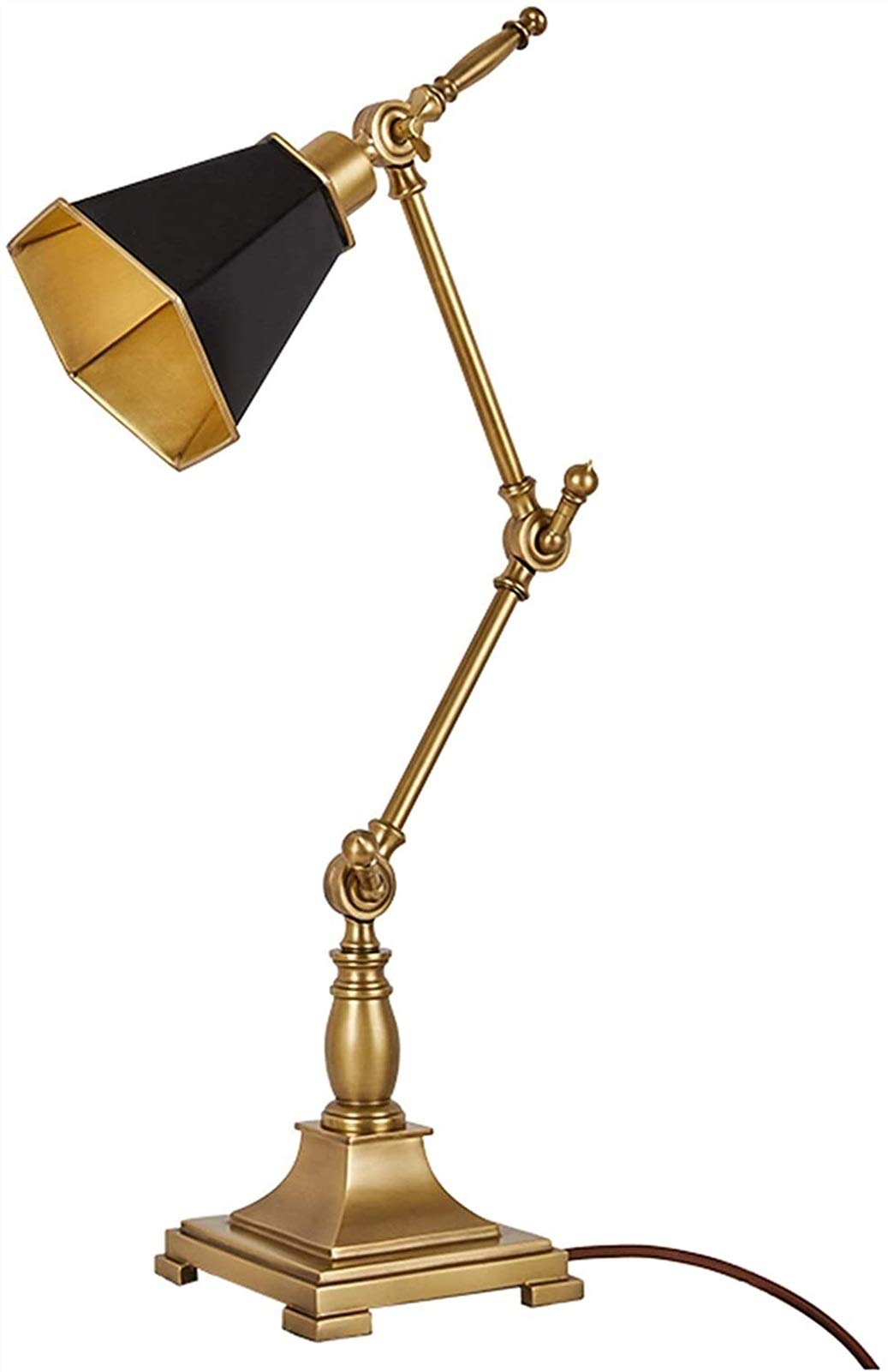 Vintage Copper Desk Lamp - Adjustable E27 Office Study Lamp with Classic American Design | Perfect for Home Office, Reading Nook & Lounge Decor