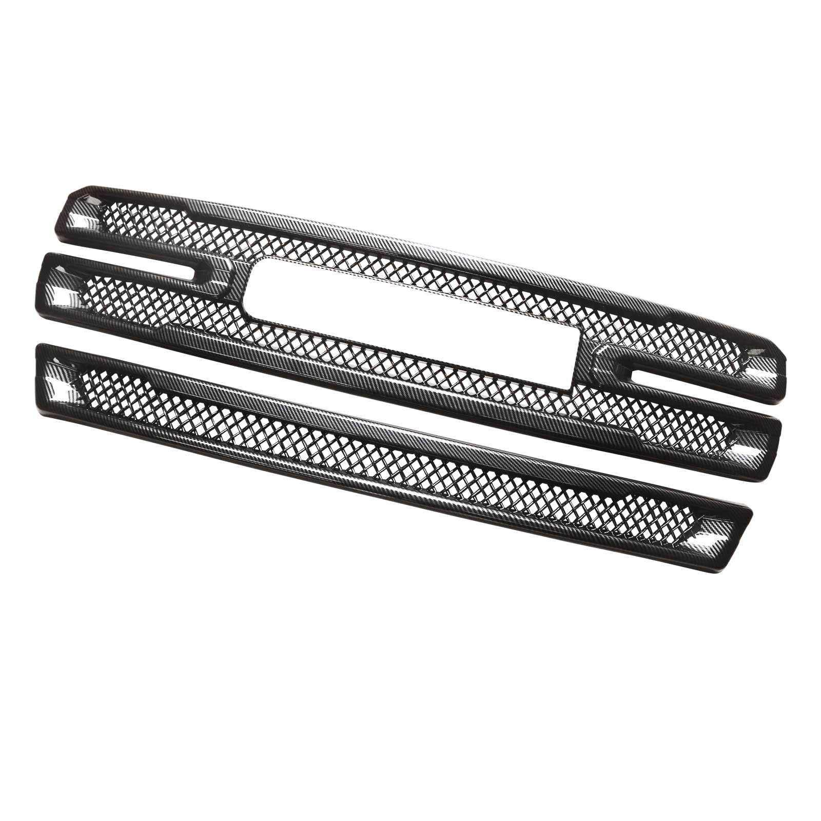 Carbon Fiber Style ABS Front Grille Overlay for 2019-2022 GMC Sierra 1500 SLT AT4 - Upgrade Your Truck's Appearance for Off-Road & Street Driving